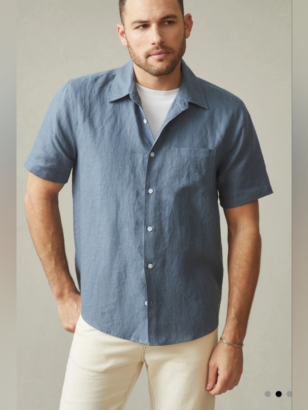 American Giant Men's XL 100% Linen Short Sleeve Shirt NWOT